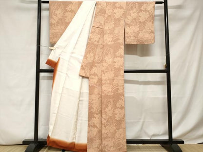 平和屋着物■上質な小紋　楓　菊　正絹　逸品　CABD3737ev