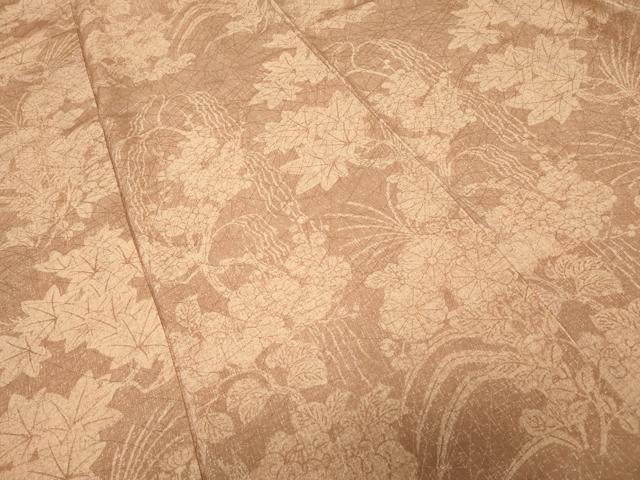 平和屋着物■上質な小紋　楓　菊　正絹　逸品　CABD3737ev