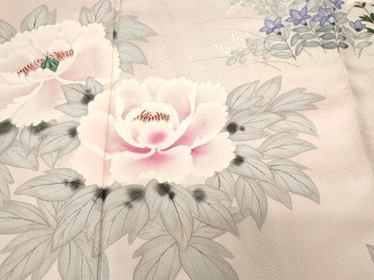 平和屋着物■訪問着　手描き　草花文　暈し染め　正絹　逸品　CABD3746ev