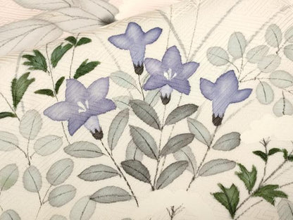 平和屋着物■訪問着　手描き　草花文　暈し染め　正絹　逸品　CABD3746ev