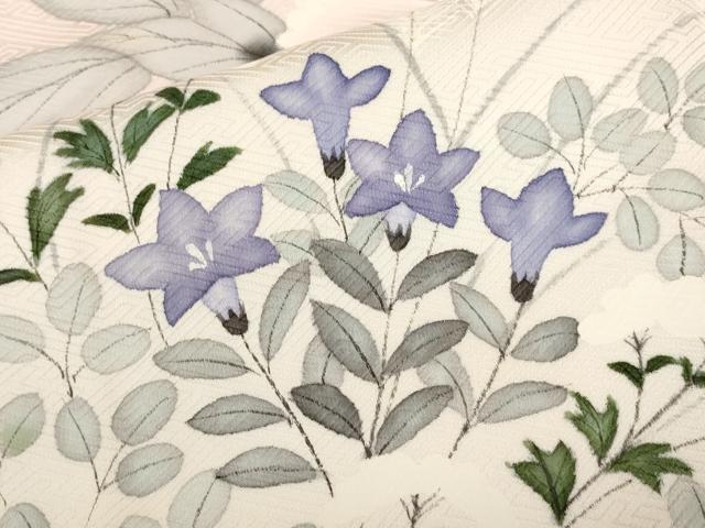 平和屋着物■訪問着　手描き　草花文　暈し染め　正絹　逸品　CABD3746ev