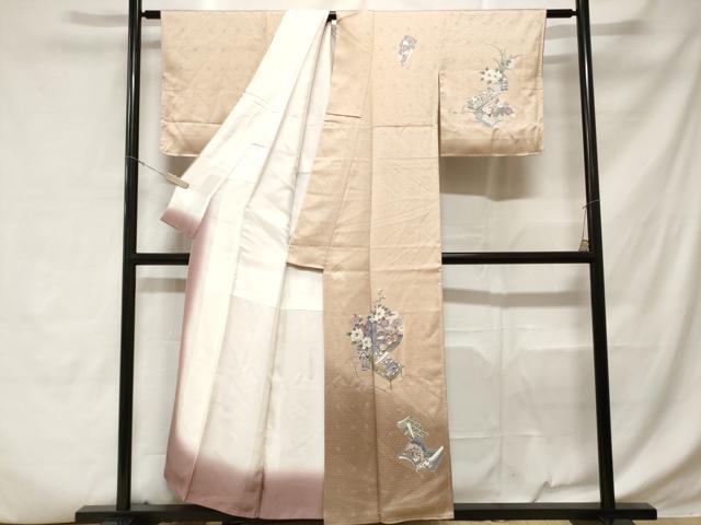 平和屋着物■訪問着　鴛鴦冊子花文　文箱　暈し染め　正絹　逸品　CABD3758ev