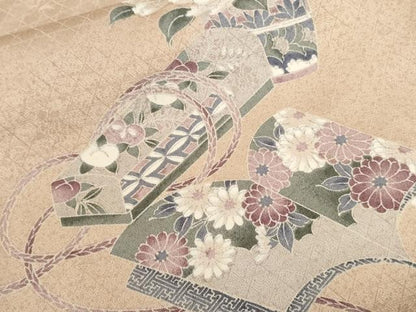 平和屋着物■訪問着　鴛鴦冊子花文　文箱　暈し染め　正絹　逸品　CABD3758ev