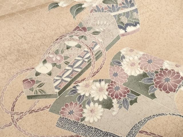 平和屋着物■訪問着　鴛鴦冊子花文　文箱　暈し染め　正絹　逸品　CABD3758ev