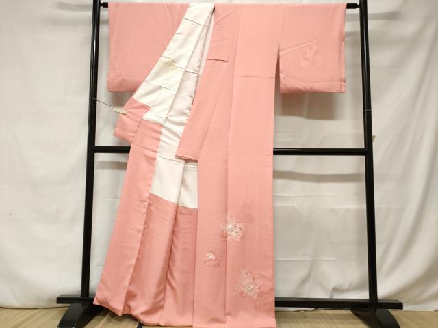 平和屋着物■訪問着　刺繍　松　草花文　正絹　逸品　CABD3765ev
