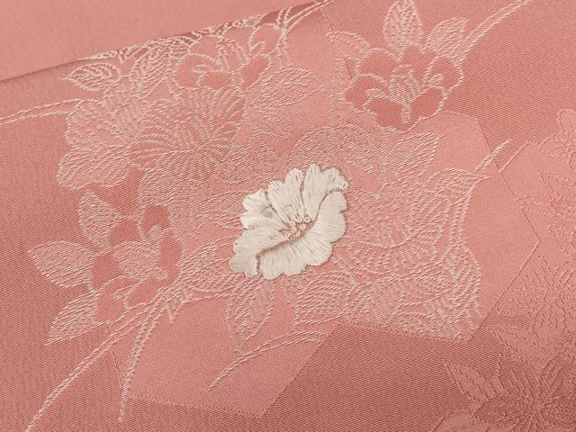 平和屋着物■訪問着　刺繍　松　草花文　正絹　逸品　CABD3765ev