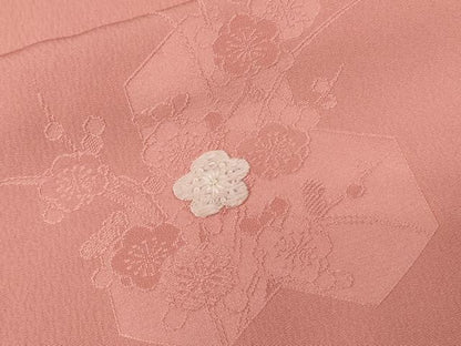 平和屋着物■訪問着　刺繍　松　草花文　正絹　逸品　CABD3765ev