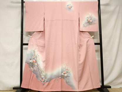 平和屋着物■訪問着　花車文　暈し染め　金銀彩　正絹　逸品　CABD3770ev