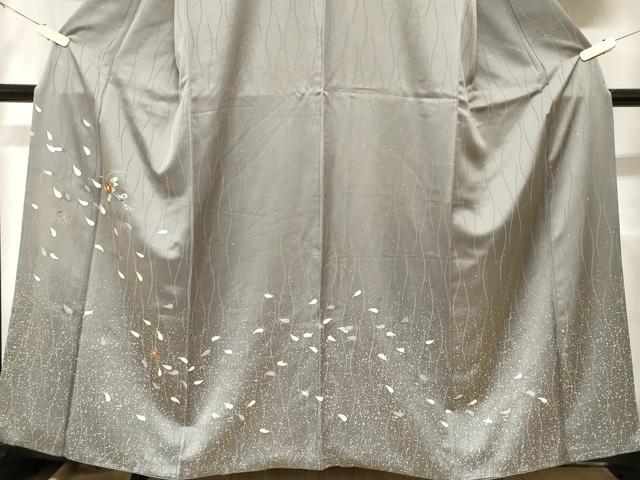 平和屋着物■訪問着　駒刺繍　椿　舞花文　銀彩　正絹　逸品　CABD3771ev