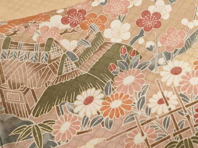 平和屋着物■訪問着　御所解文　暈し染め　金彩　正絹　逸品　CABD3776ev
