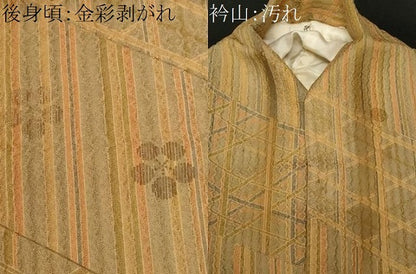 平和屋着物■上質な小紋　籠目花文　金彩　正絹　逸品　CABD3785ev