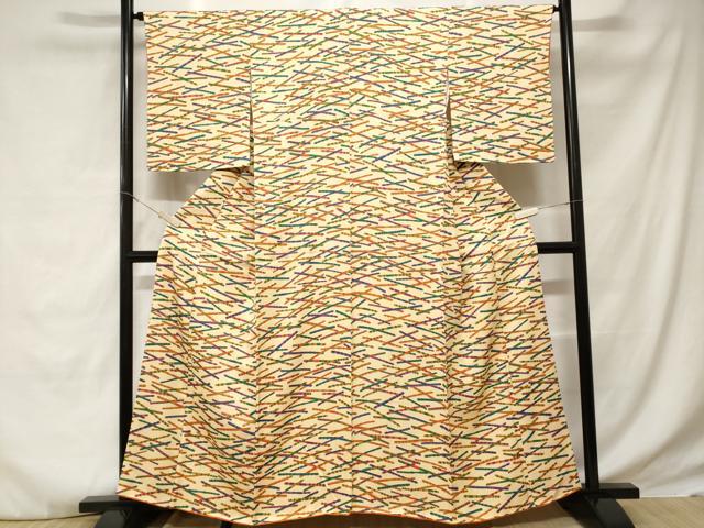 平和屋着物■上質な小紋　横笛文　やまと誂製　正絹　逸品　CABD3793ev