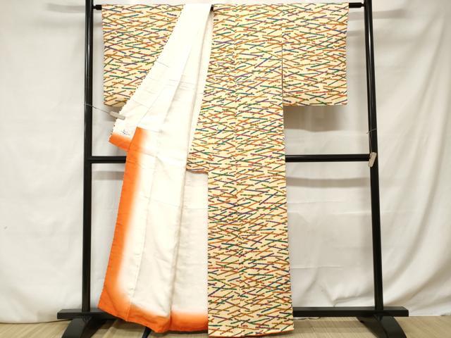 平和屋着物■上質な小紋　横笛文　やまと誂製　正絹　逸品　CABD3793ev