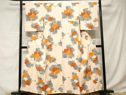 平和屋着物■上質な小紋　蔦の葉花文　正絹　逸品　CABD3794ev