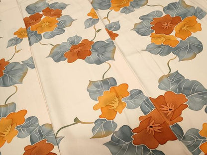 平和屋着物■上質な小紋　蔦の葉花文　正絹　逸品　CABD3794ev