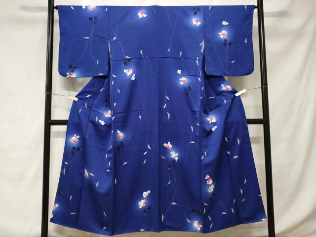 平和屋着物■上質な小紋　枝花文　蛍暈し暈し　正絹　逸品　CABD3806ev