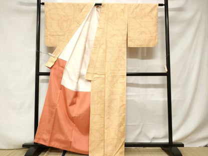 平和屋着物■上質な紬　幾何学文様　正絹　逸品　CABD3816ev