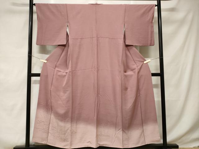平和屋着物■色留訪問着　樹林地紋　暈し染め　正絹　逸品　CABD3828ev