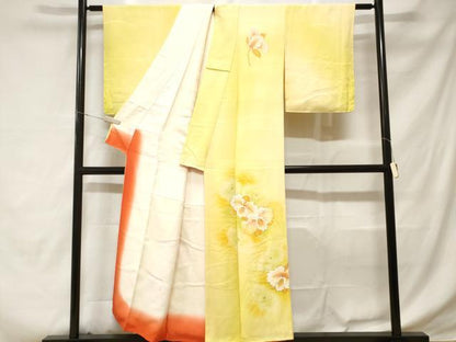 平和屋着物■訪問着　舞花文　暈し染め　金彩　正絹　逸品　CABD3832ev
