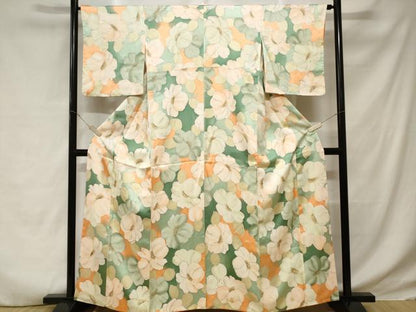 平和屋着物■上質な小紋　手描き　草花文　暈し染め　正絹　逸品　CABD3840ev