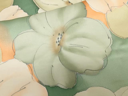 平和屋着物■上質な小紋　手描き　草花文　暈し染め　正絹　逸品　CABD3840ev