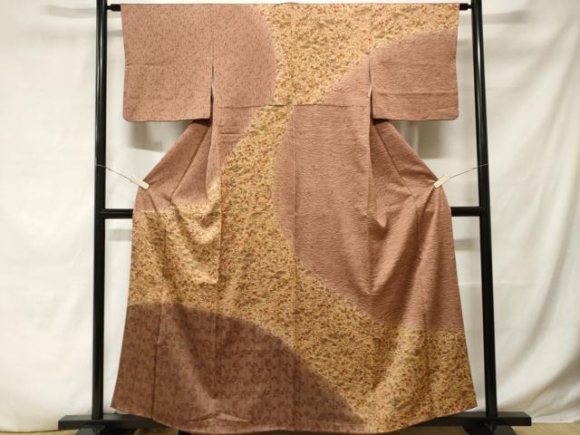 平和屋着物■訪問着　流水草花文　暈し染め　正絹　逸品　CABD3846ev