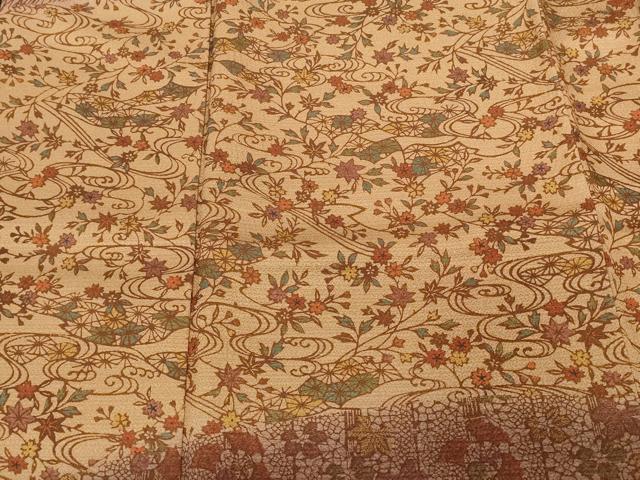 平和屋着物■訪問着　流水草花文　暈し染め　正絹　逸品　CABD3846ev