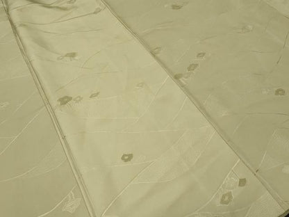 平和屋着物■上質な色無地　樹林地紋　柳茶色　正絹　逸品　CABD3851ev