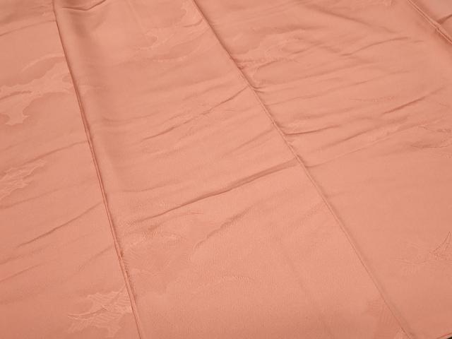 平和屋着物■上質な色無地 雪芝地紋 紅梅色 正絹 逸品 CABD3854ev