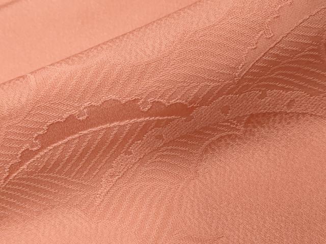 平和屋着物■上質な色無地 雪芝地紋 紅梅色 正絹 逸品 CABD3854ev