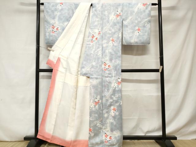 平和屋着物■訪問着　草花文　暈し染め　正絹　逸品　CABD3864ev