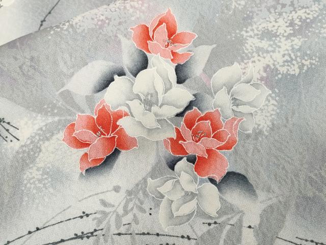 平和屋着物■訪問着　草花文　暈し染め　正絹　逸品　CABD3864ev