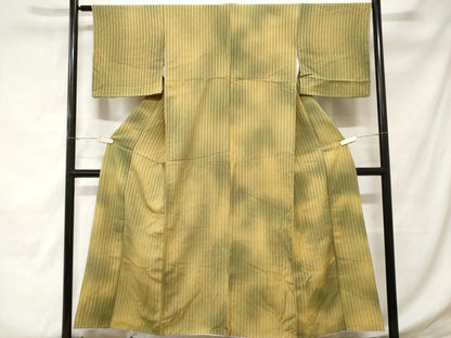 平和屋着物■上質な小紋　霞文　縞　正絹　逸品　CABD3867ev