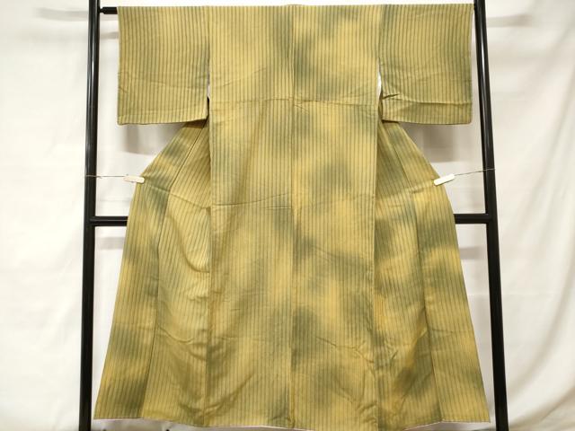 平和屋着物■上質な小紋　霞文　縞　正絹　逸品　CABD3867ev