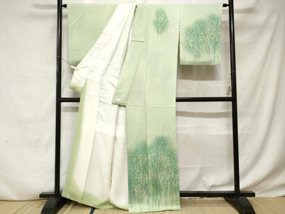 平和屋着物■訪問着　樹林文　暈し染め　正絹　逸品　CABD3868ev