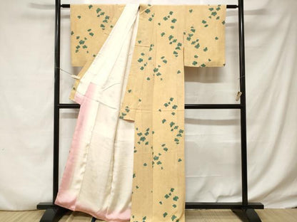 平和屋着物■上質な小紋　舞葉文　正絹　逸品　CABD3872ev