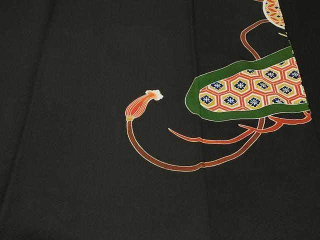 平和屋着物■豪華黒留袖　刺繍　松竹梅花鳥文　金彩　正絹　逸品　CABD3892ev