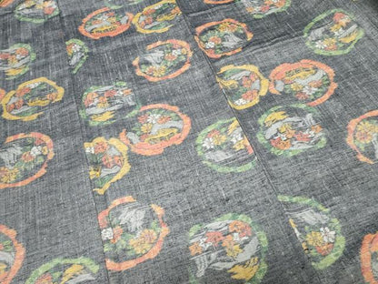 平和屋着物■上質な紬 風景丸文 正絹 逸品 CABD3897ev