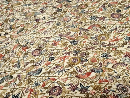 平和屋着物■上質な小紋 型染め 花蝶文 正絹 逸品 CABD3937ev