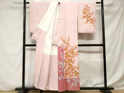平和屋着物■訪問着　作家物　枝花文　シルエット　正絹　逸品　CABD3950ev