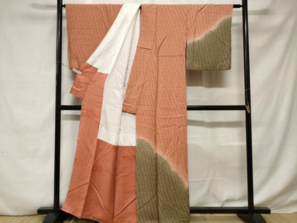 平和屋着物■訪問着　鹿の子文　道長文　暈し染め　正絹　逸品　CABD3955ev