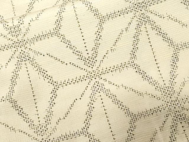 平和屋着物■上質な紬 麻の葉文様 正絹 逸品 CABD3984ev