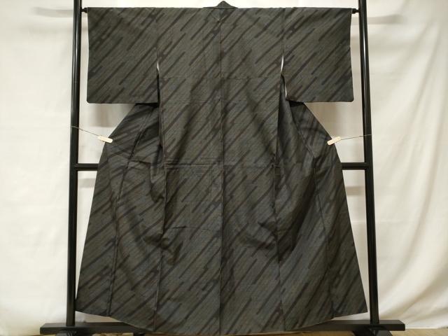 平和屋着物■上質な紬 斜線文 正絹 逸品 CABD3995ev