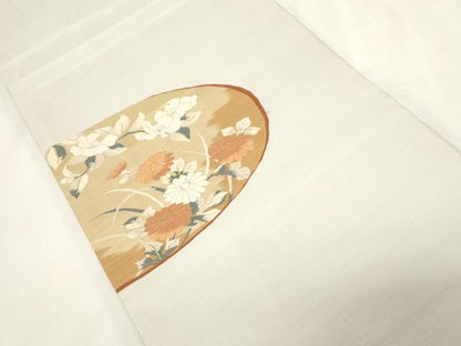 平和屋着物▼明綴れ　太鼓柄　京袋帯　草花丸文　金糸　正絹　逸品　CABD4013dy
