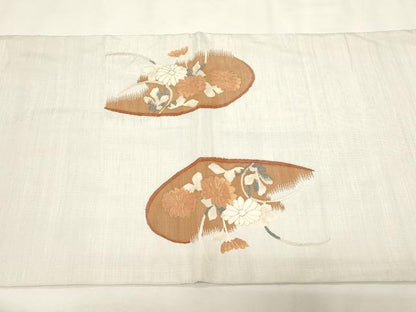平和屋着物▼明綴れ　太鼓柄　京袋帯　草花丸文　金糸　正絹　逸品　CABD4013dy