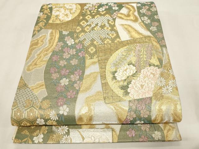 平和屋着物▼六通柄袋帯 華艶 金銀糸 正絹 逸品 CABD4017dy