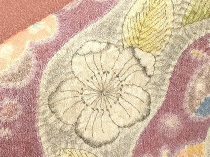 平和屋着物●九寸開き名古屋帯　絞り　辻が花　金通し地　正絹　逸品　CABD4040dy