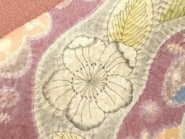 平和屋着物●九寸開き名古屋帯　絞り　辻が花　金通し地　正絹　逸品　CABD4040dy
