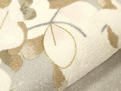 平和屋着物●中国人間国宝　将雪英　九寸名古屋帯　刺繍　胡蝶蘭　金糸　正絹　逸品　CABD4044dy