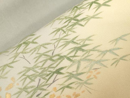 平和屋着物●塩瀬　九寸名古屋帯　作家物　人物文　金銀彩　正絹　逸品　CABD4045dy